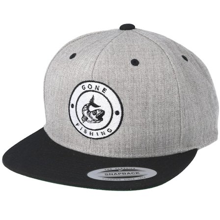 Hunter - Grey snapback Czapka Z Daszkiem - Gone Fishing Grey/Black Snapback @ Hatstore