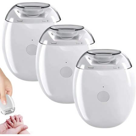 1/2/3 STK Elektrisk Neglefil USB, Automatisk Negleklipper med LED, 3 Hastigheter, Stillegående for Baby og Voksne