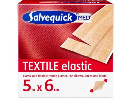 SALVEQUICK Plåster Textil 5mx6cm - Lyreco - Skyddsutrustning - Första Hjälpen - Plåster