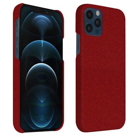 Coque iPhone 12 / 12 Pro - Apple - Hård - Rød stof - Touches anti - Vandligbar