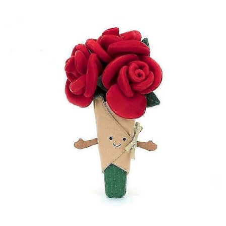 Amuseable Rose Buket Af Blomster Udstoppede Plys Blødt Legetøj Valentinsdag Jubilæumsgave til Hende