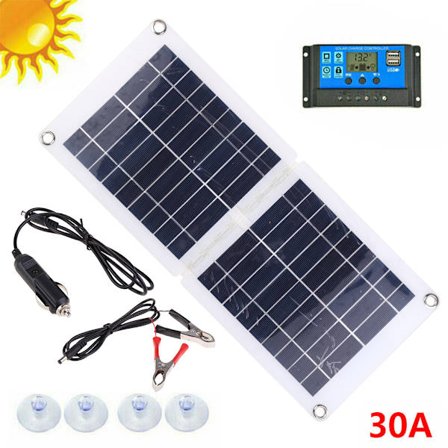 Solpanel Bärbar Monokristallin Solar Laddare för Power Station Husvagn Båt Camping Husbil Off-grid Hem RV