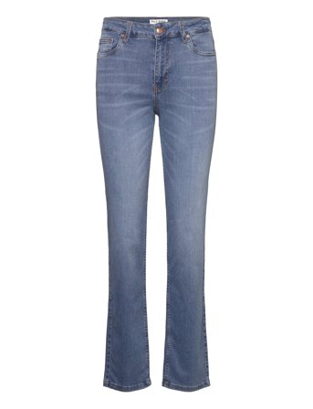 Pzemma Hw Jeans Medium Straight Leg Blue Pulz Jeans