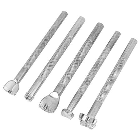 48 osan nahkaty kalujen sarja, jossa on leimausty kaluja, leikkausty kaluja, uurtajia, viistety kaluja ja ommeltavia ty kaluja