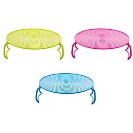 【PP】Dobbelt mikrobølgeovnsbakke stativ plastik ovnbakke stativ farve tilfældig