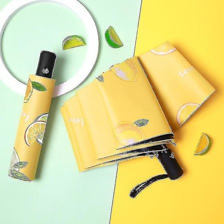 Automaattinen sateenvarjo UV-sadevarjo naisille, suurikokoinen, vedenpitävä, hedelmäkuvioinen, taittuva UV-suojallinen sateenvarjo [HkkK]