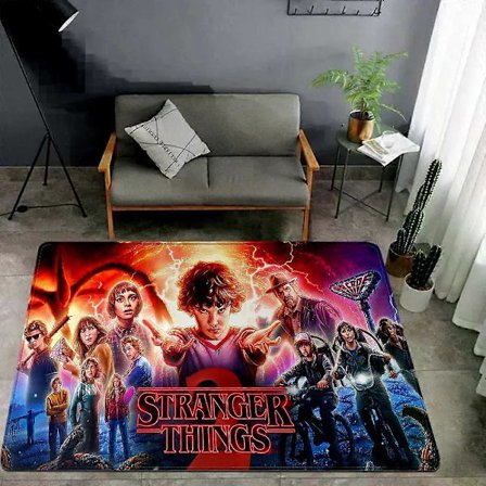 S-Stranger-Things Gulvmatte Retro Multiple Choice Stue Kjøkken Teppe Sklisikker Moderne Hjemmeinnredning