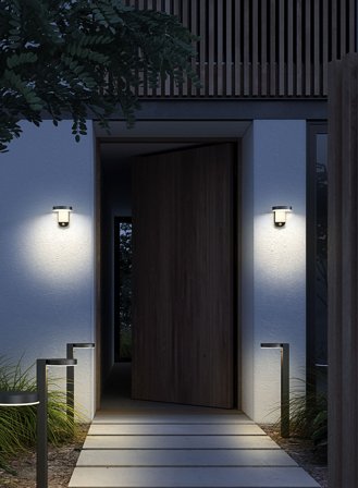 Rica utelampe vegg solcelle - sort