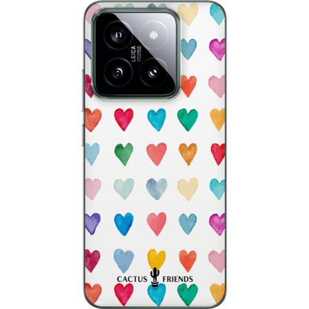 Yhteensopiva Puhelinkuori Xiaomi Xiaomi 14 Cactus and Friends - Watercolor Love Grid