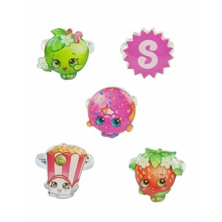 Shopkins Girls Series 1 Ring Set (pack Med 5) One Size Multicolo