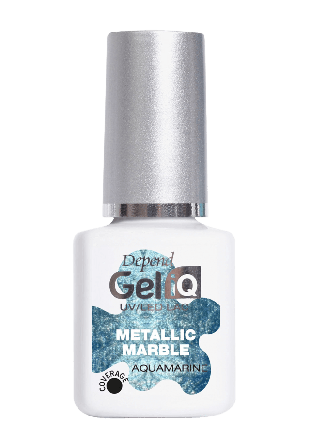 Depend Gel iQ Effect Metallic Marble Nagellack Dam Blå 5 ML