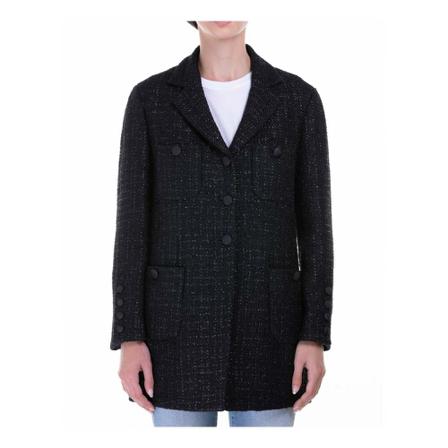 Emporio Armani Coats Sort, Dame Uldfrakker