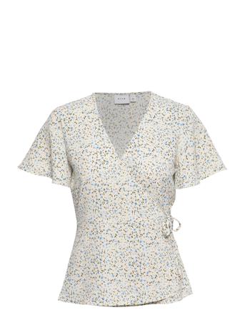 Vilovie S/S Wrap Top/Su/L Patterned Vila