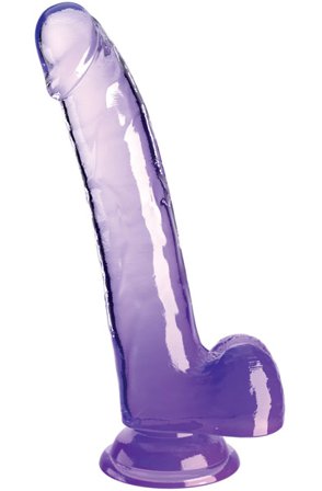 King Cock Clear With Balls Purple 23 cm