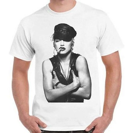 Madonna Smoking Cool Idol Vintage Retro T-shirt 961 Whites -vuxen, 3xl
