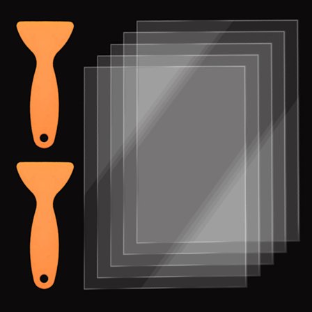5 STK FEP Film 200x140x0,1 mm LCD SLA Resin Film Ark til UV DLP 3D-printere, med 2 stk. udskiftelige plastikspatler