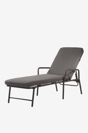 Jotex - Solseng Svart/mørk grå pute - MENTON - Kjøp Solstoler & solsenger hos Jotex