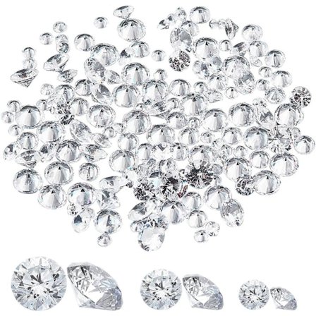 150 st Kubisk Zirkonia Stenar i Diamantform, 3 Storlekar, Spetsiga Bakdelar, Cabochons