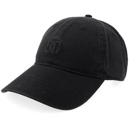 DC - Musta unconstructed Lippis - " Cap Star Vintage Strapback Black Dad Cap" @ Hatstore