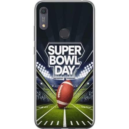 Yhteensopiva Puhelinkuori Huawei Y6s (2019) Super Bowl Day juliste, jossa amerikkalainen jalkapallo valaistuksella varustetulla areenalla dramaattises