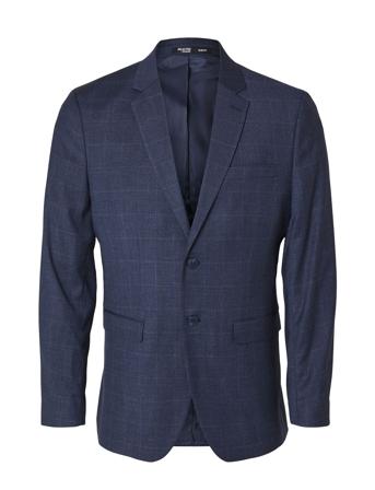 Slhslim-Neil Dark Blue Check Blz Noos Blue Selected Homme