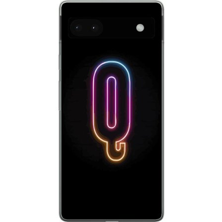 Kompatibelt Mobildeksel til Google Google Pixel 6a Minimalistisk neonbokstav Q i skinnende farger mot mørk bakgrunn