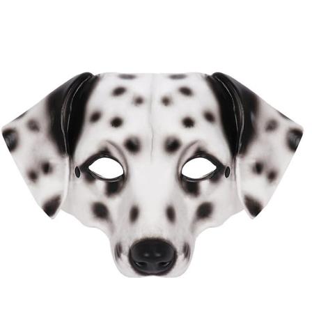 Cosplay Dalmatiner Mask Halv ansiktsdjur Mask Halloween Rave Karneval Dansfest Rollspel Rekvisita Husdjur Mops Maskerad Huvudbonad