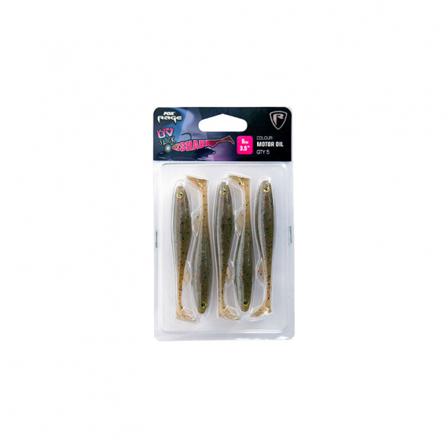 Fox Rage Slick Shad Ultra UV 9 cm / 3.5'' Motor Oil 5-pack