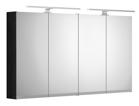 Gustavsberg Artic Speilskap svart eik, med LED-belysning, 120 cm, Baderom