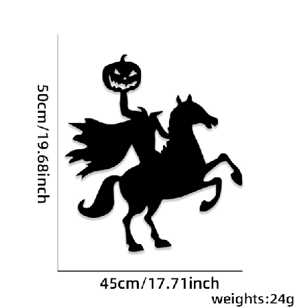 Halloween-dekoration skelett hand pumpa dörrklistermärke spöke fest dekoration filt tyg väggklistermärke Horse riding