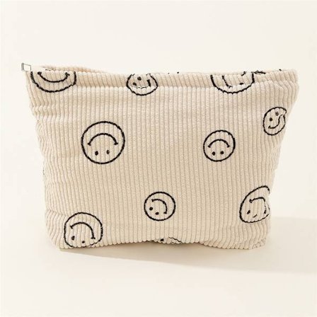 Bärbar Smiley Face Makeup Bag Manchester Toalettväska för kvinnor Resor