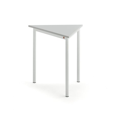 Table SONITUS TRIANGEL, 800x700x720 mm, grey high pressure laminate, white