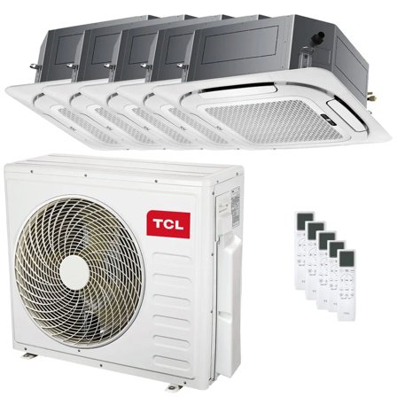 Condizionatore TCL Cassetta 4 vie Serie S penta split 9000+9000+9000+18000+18000 BTU inverter A++ wifi unità esterna 12.2 kW