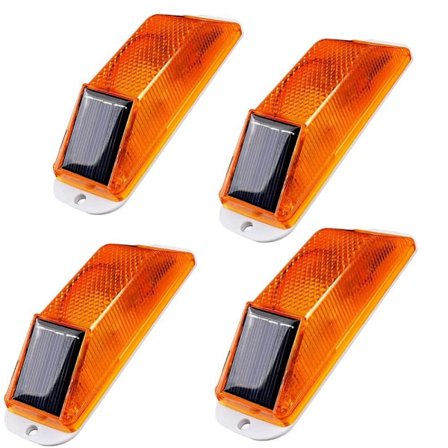 4 Pack Solar Strobe varsellys LED varsellampe Super lyssterk