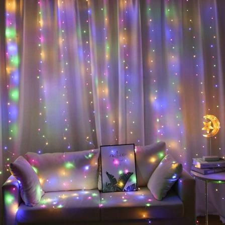 3x1/3x2/3x3M led-jääverho Fairy String Light Akku/ USB Fairy Xmas Garland häihin Koti-ikkuna Juhla-loma sisustus RGB 1X10M USB