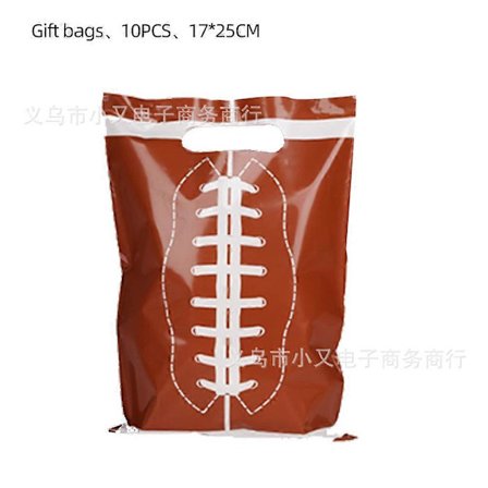 Amerikansk fodbold Super Bowl tema fest fødselsdagsfest dekoration gavepose grøn slikpose basketball[YJD]