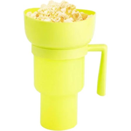 (pow yeah!) Snackskop, højkvalitets stadionkop, 2-i-1 kop til snacks og drikkevarer, genanvendelig skål