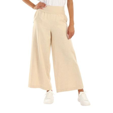 Manila Grace, Wide Trousers Beige, Dames, Maat:L