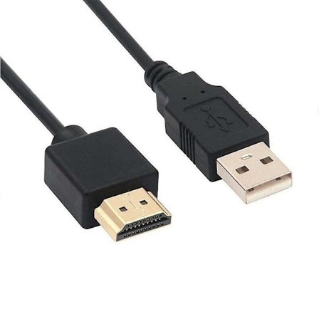 HDMI til USB-kabel, USB til HDMI hann strømkabel, 0,5 meter ren kobber