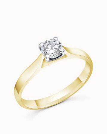 Solitaire Ring Alba 18K Yellow Gold Natural Diamond 0.30 Carat - Engagement Rings & Wedding Rings from Vanbruun