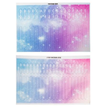 2 stk fargestifter Kalimba læringshjelper tommelfingerpiano skala tastklistremerke Mini Kalimba noteklistremerker