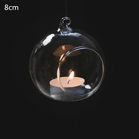 Rund bubbla hängande klart glas Terrarium Air Tea Light Candl