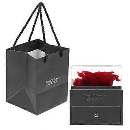 Smykkeskrin Gaveeske Romantisk Preservert Blomst Skuffetype Oppbevaringsboks Gaveeske