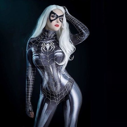 Dame Cosplay Kostume Spider-Man/Venom Rollespilsdragt Heldragt til Halloween Ny