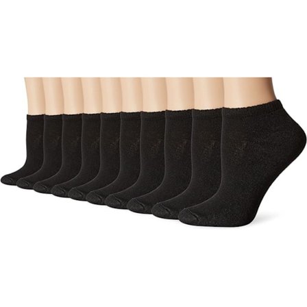 Dame sokker med lavt skaft, myke, fukttransporterende, 10-pakning, one size