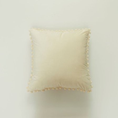 Örngott Pompoms Edges Ultra Soft Velvet Cover Soffa Soffa Svankkuddar Case