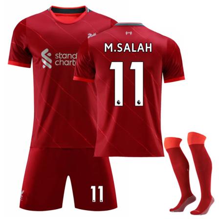 Fotball-VM 2022 Liverpool Hjemme Rød Fotballtrøye for Voksne Nr. 11, Sokker (175-180 cm)