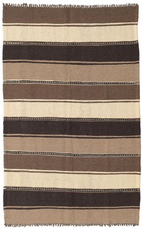 Tissé À La Main Kilim Tapis 130X205 De Laine Marron/Beige Petit
