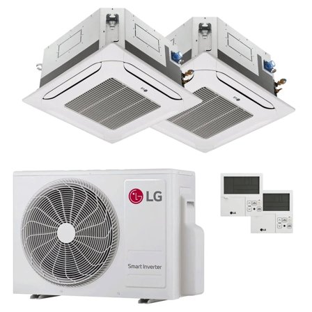 Condizionatore LG Cassetta 4 vie LG dual split 12000+12000 BTU inverter A+++ unità esterna 4.7 kW