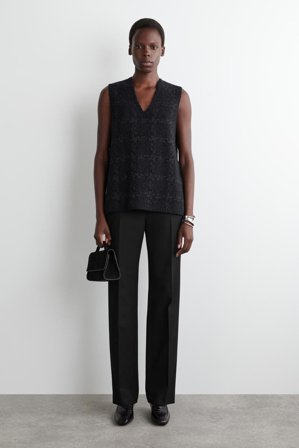 COS Women's Gilet In Maglia Bouclé Lucente in Nero